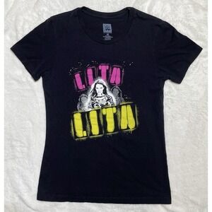 WWE Authentic Lita Women's T-Shirt Double Sided "Rebel By Design" On Back Size M